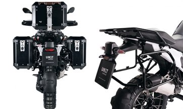 Kit marcos laterales BMW R1300GS, compatible con maletas de aluminio originales BMW R 1200 GS, R 1250 GS o con bolsas de aluminio Unit Garage modelo Atlas.