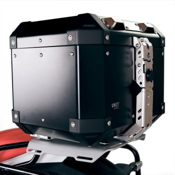 Topcase Atlas de aluminio de 36 L + portaequipajes trasero BMW R12 G/S con asas para el pasajero