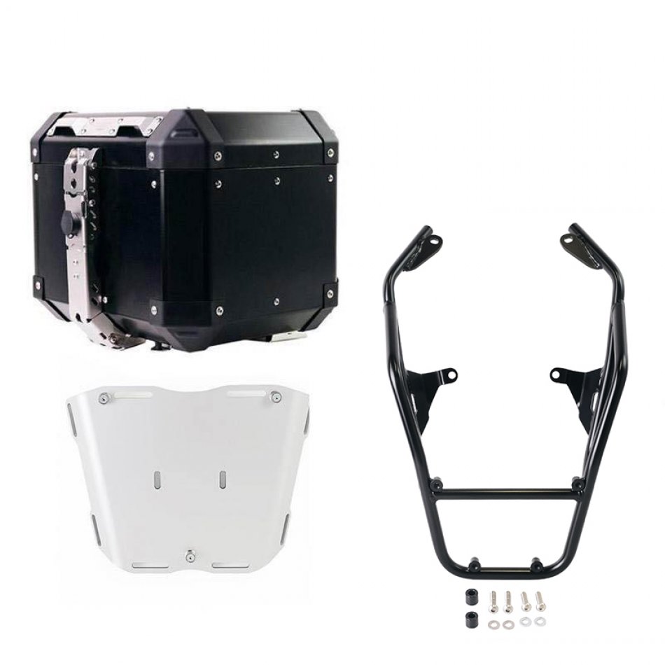 Topcase Atlas de aluminio de 36 L + portaequipajes trasero BMW R12 G/S con asas para el pasajero