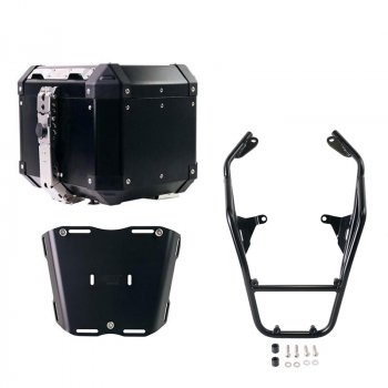 Topcase Atlas de aluminio de 36 L + portaequipajes trasero BMW R12 G/S con asas para el pasajero