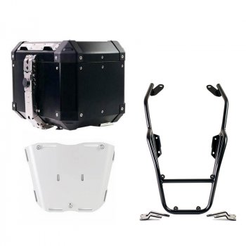 Topcase Atlas de aluminio de 36 L + portaequipajes trasero BMW R12 NineT con asas para el pasajero