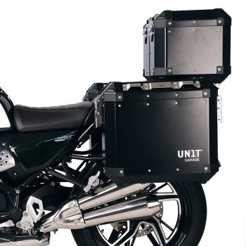 Topcase Atlas de aluminio de 36 L + portaequipajes trasero BMW R12 NineT con asas para el pasajero