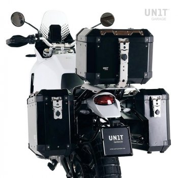 Topcase Atlas en aluminio 36L + portaequipajes trasero Ducati Desert X con asas para pasajero