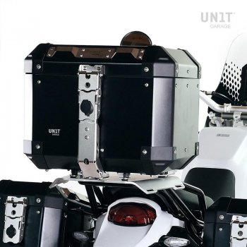 Topcase Atlas en aluminio 36L + portaequipajes trasero Ducati Desert X con asas para pasajero