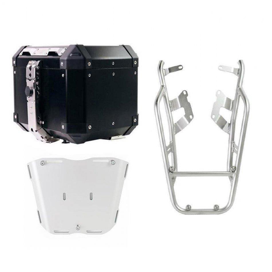 Topcase Atlas en aluminio 36L + portaequipajes trasero NineT con asas para el pasajero