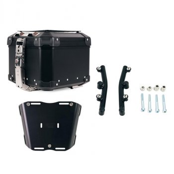 Maleta superior universal de aluminio Atlas de 44 litros + Placa Husqvarna Norden 901 para topcase Atlas con soporte