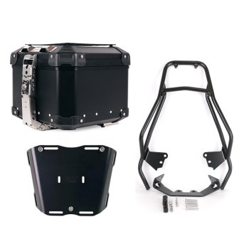 Maleta superior universal de aluminio Atlas de 44 litros + Portaequipajes BMW F450GS con asas para el pasajero