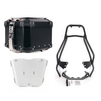 Maleta superior universal de aluminio Atlas de 44 litros + Portaequipajes BMW F450GS con asas para el pasajero