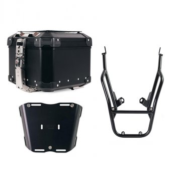 Maleta superior universal de aluminio Atlas de 44 litros + Portaequipajes con asas para pasajero BMW F900GS