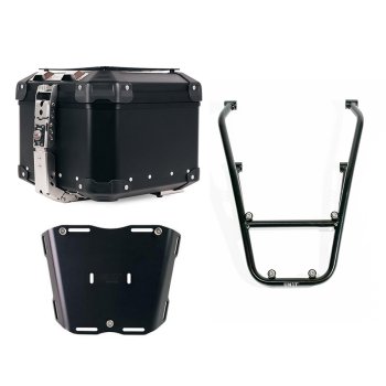 Maleta superior universal de aluminio Atlas de 44 litros + Portaequipajes con asas para el pasajero BMW R12