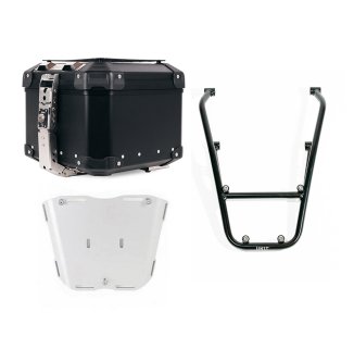 Maleta superior universal de aluminio Atlas de 44 litros + Portaequipajes con asas para el pasajero BMW R12