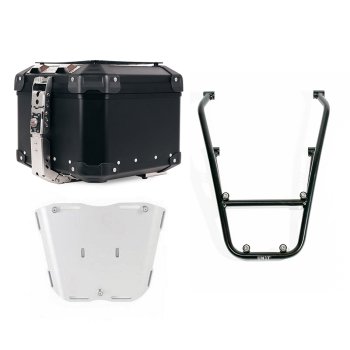 Maleta superior universal de aluminio Atlas de 44 litros + Portaequipajes con asas para el pasajero BMW R12