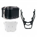 Maleta superior universal de aluminio Atlas de 44 litros + Portaequipajes trasero con asas para pasajero BMW R1300GS (color negro)