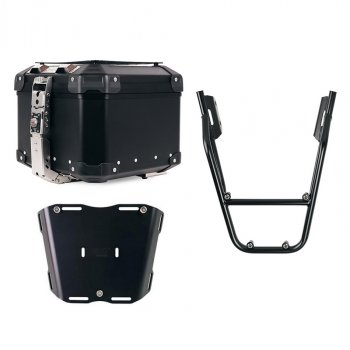 Maleta superior universal de aluminio Atlas de 44 litros + Parrilla Trasera con Asas de Pasajero Husqvarna Svartpilen 125-250-401 (2024 en adelante)