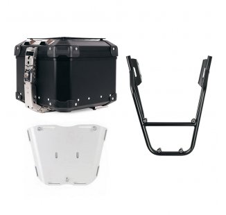 Maleta superior universal de aluminio Atlas de 44 litros + Parrilla Trasera con Asas de Pasajero Husqvarna Svartpilen 125-250-401 (2024 en adelante)