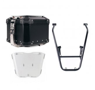 Maleta superior universal de aluminio Atlas de 44 litros + Parrilla Trasera con Asas de Pasajero Royal Enfield Guerrilla 450