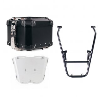 Maleta superior universal de aluminio Atlas de 44 litros + Parrilla Trasera con Asas de Pasajero Royal Enfield Himalayan 450 (2024 en adelante)