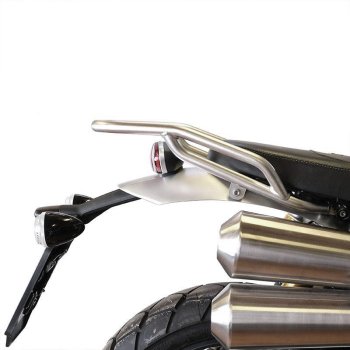 Maleta superior universal de aluminio Atlas de 44 litros + Portaequipajes trasero con asas para el pasajero Triumph Scrambler 1200 X y XE