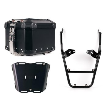 Maleta superior universal de aluminio Atlas de 44 litros + Portaequipajes trasero con asas para pasajero Triumph Street Scrambler 900 (a partir de 2026)
