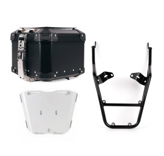 Maleta superior universal de aluminio Atlas de 44 litros + Portaequipajes trasero con asas para pasajero Triumph Street Scrambler 900 (a partir de 2026)