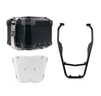 Maleta superior universal de aluminio Atlas de 44 litros + Portaequipajes trasero con agarraderas para pasajeros Yamaha Ténéré 700