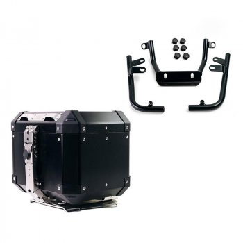 Topcase Atlas en aluminio 36L + portaequipajes trasero Pan America 1250 con asas para pasajero