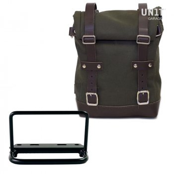 Alforja lateral de lona + subchasis Royal Enfield