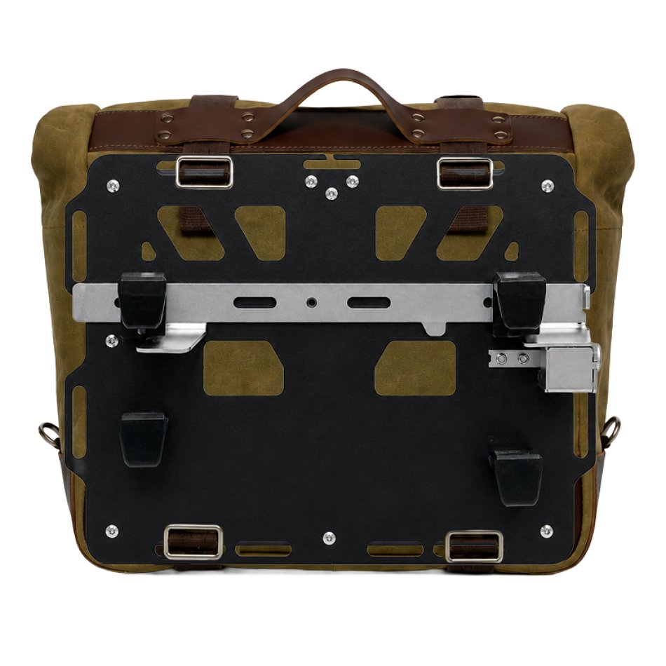 Bolsa lateral Cult en piel dividida 40L - 50L + placa de aluminio derecha BMW R1300GS ADV