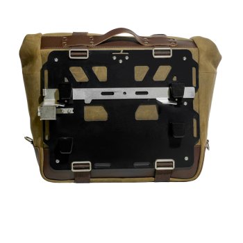 Bolso lateral de culto en piel serraje 40L - 50L + placa de aluminio izquierda BMW R1300GS ADV