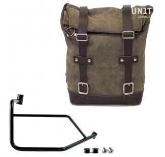 Alforja lateral de cuero dividido 10L-14L + marco derecho Ducati DesertX