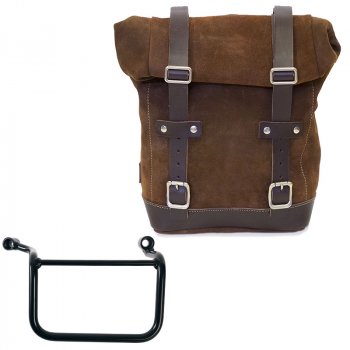 Bolsa Lateral en Piel Serraje 10L-14L + Marco Derecho Royal Enfield Guerrilla 450