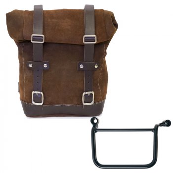 Bolsa Lateral en Piel Serraje 10L-14L + Marco Izquierdo Royal Enfield Guerrilla 450