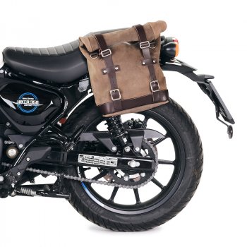 Bolsa de cuero 10L-14L + Bastidor izquierdo Royal Enfield Hunter 350