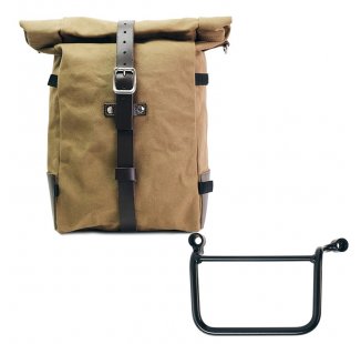 Bolsa lateral Pure de lona + Royal Enfield Guerrilla 450 Marco Izquierdo