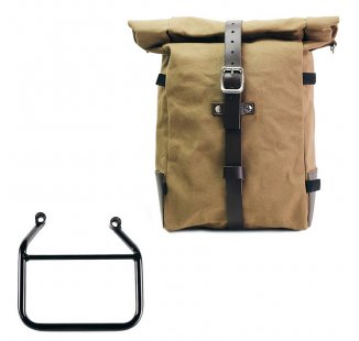 Bolsa lateral Pure de lona + Cuadro Triumph Scrambler 400 X DX (Solo compatible con nuestro código de escape bajo: 4206Low)