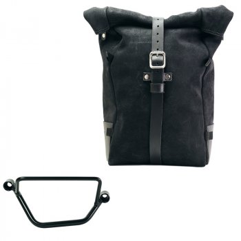 Bolso lateral Pure en piel de corteza  + Chasis Honda GB350S Derecho