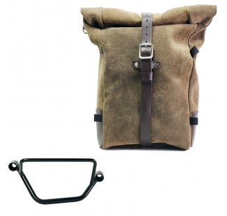 Bolso lateral Pure en piel de corteza  + Chasis Honda GB350S Derecho