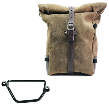 Bolso lateral Pure en piel de corteza  + Chasis Honda GB350S Derecho