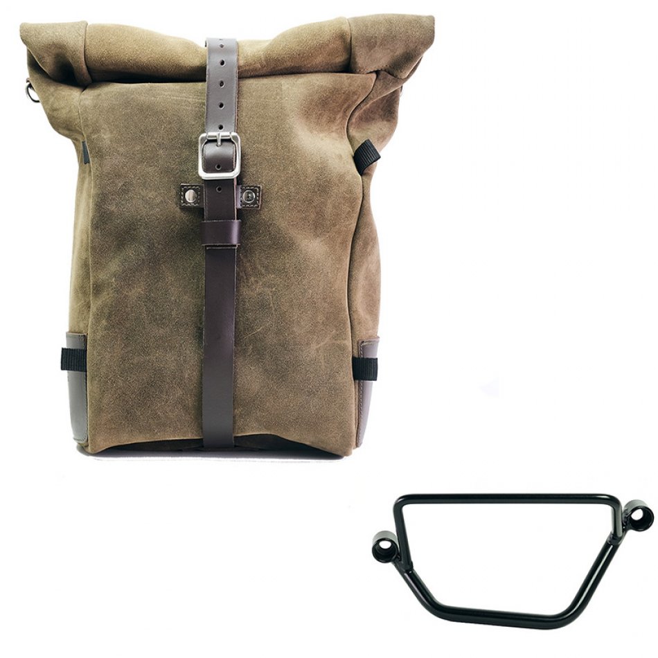 Bolso lateral Pure en piel de corteza  + Chasis Honda GB350S Izquierdo