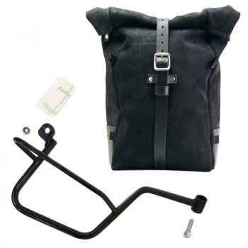 Bolso lateral Pure en piel de corteza  + Chasis Moto Guzzi V7 Derecha