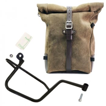 Bolso lateral Pure en piel de corteza  + Chasis Moto Guzzi V7 Derecha