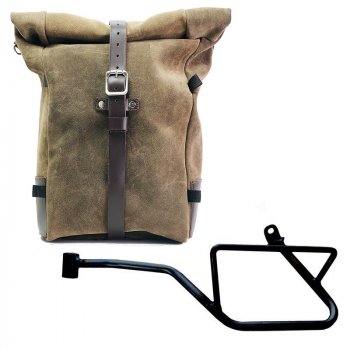 Bolso lateral Pure en piel de corteza  + Cuadro izquierdo Moto Guzzi V7 EURO5