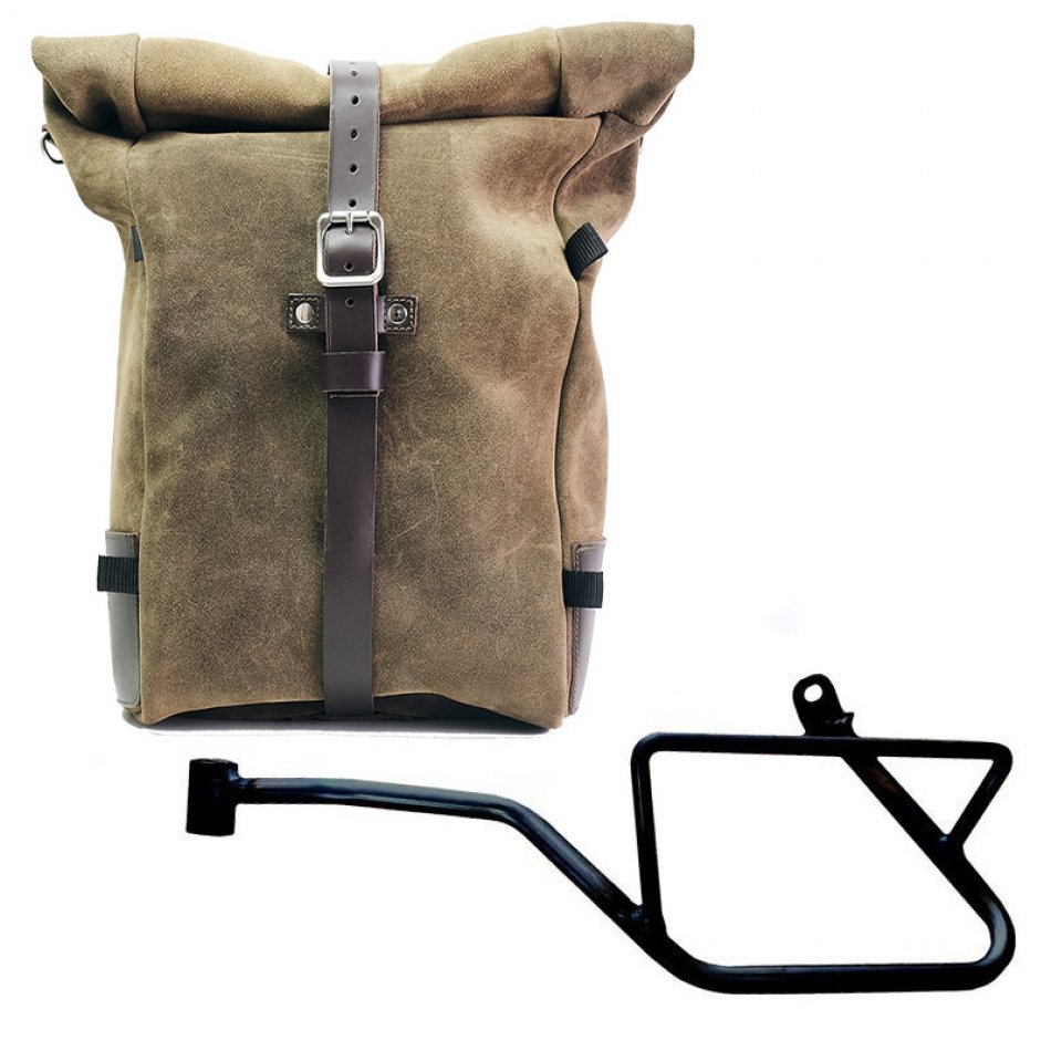 Bolso lateral Pure en piel de corteza  + Cuadro izquierdo Moto Guzzi V7 EURO5