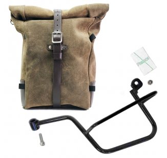 Bolso lateral Pure en piel de corteza  + Chasis Moto Guzzi V7 izquierdo