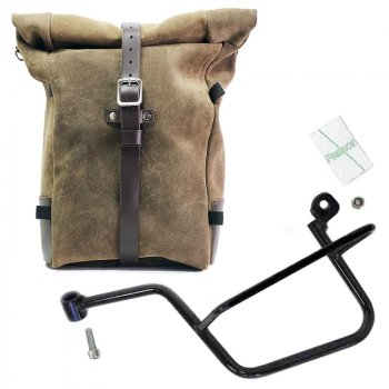 Bolso lateral Pure en piel de corteza  + Chasis Moto Guzzi V7 izquierdo