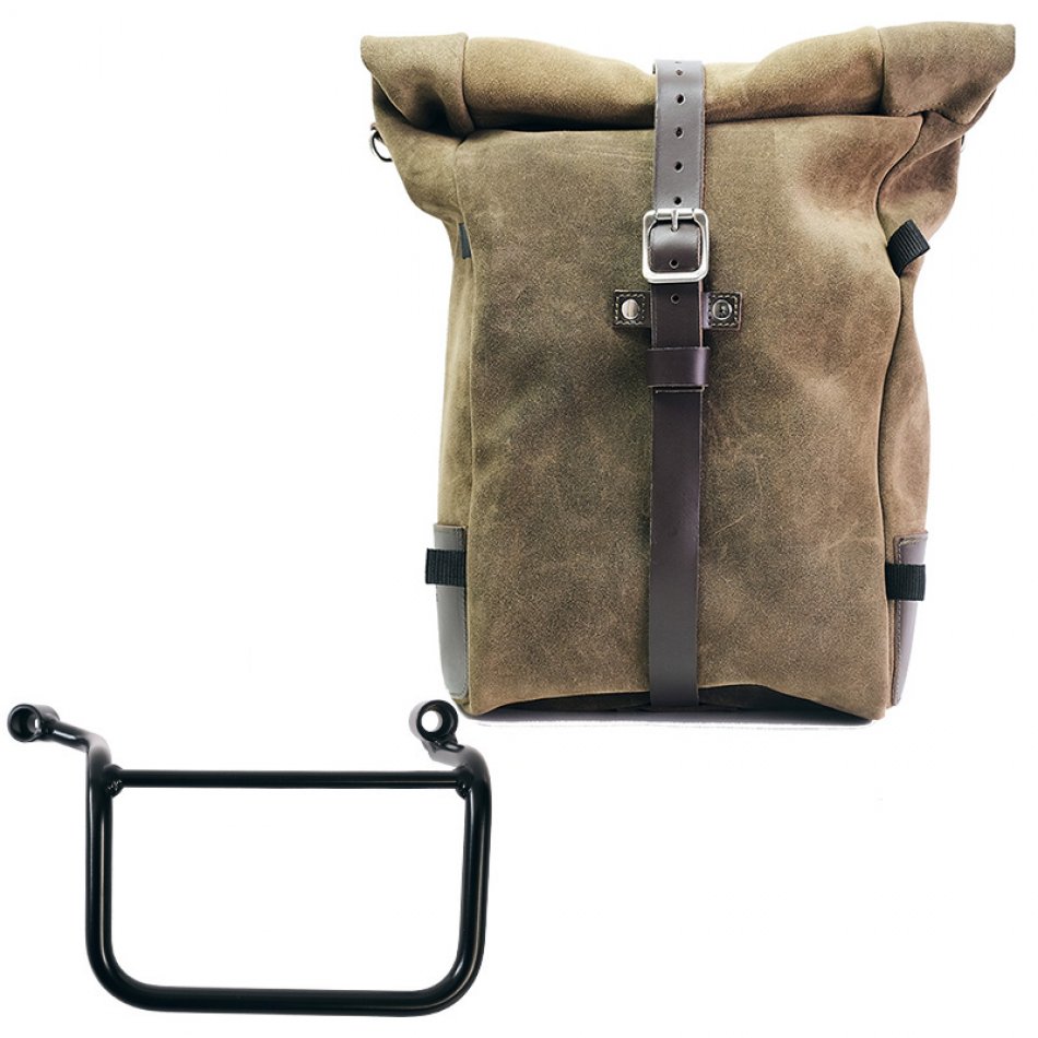 Bolso lateral Pure en piel de corteza  + Marco Derecho Royal Enfield Guerrilla 450