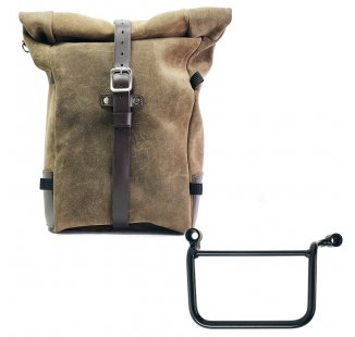 Bolso lateral Pure en piel de corteza  + Royal Enfield Guerrilla 450 Marco Izquierdo