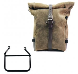 Bolso lateral Pure en piel de corteza  + Cuadro Triumph Scrambler 400 X DX (Solo compatible con nuestro código de escape bajo: 4206Low)