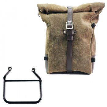 Bolso lateral Pure en piel de corteza  + Cuadro Triumph Scrambler 400 X DX (Solo compatible con nuestro código de escape bajo: 4206Low)