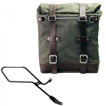 Alforja Scram en Lona 22L-30L + Marco derecho de la Triumph Bonneville Bobber